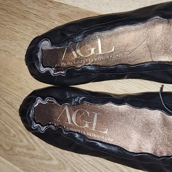 AGL BLACK MADE IN ITALY REAL LEATHER BALLET FLATS EUC EU39 - Picture 11 of 11